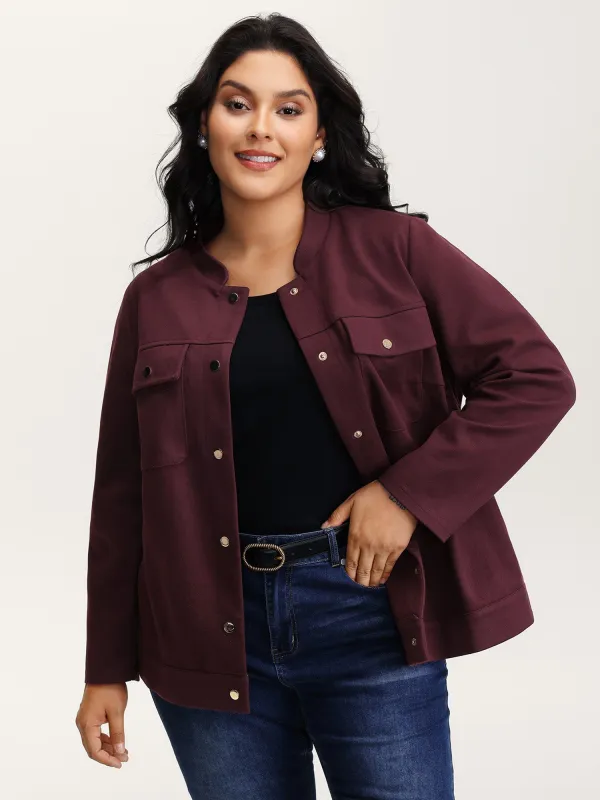 Chest Pockets Button-Down Jacket sold by Bloomchic