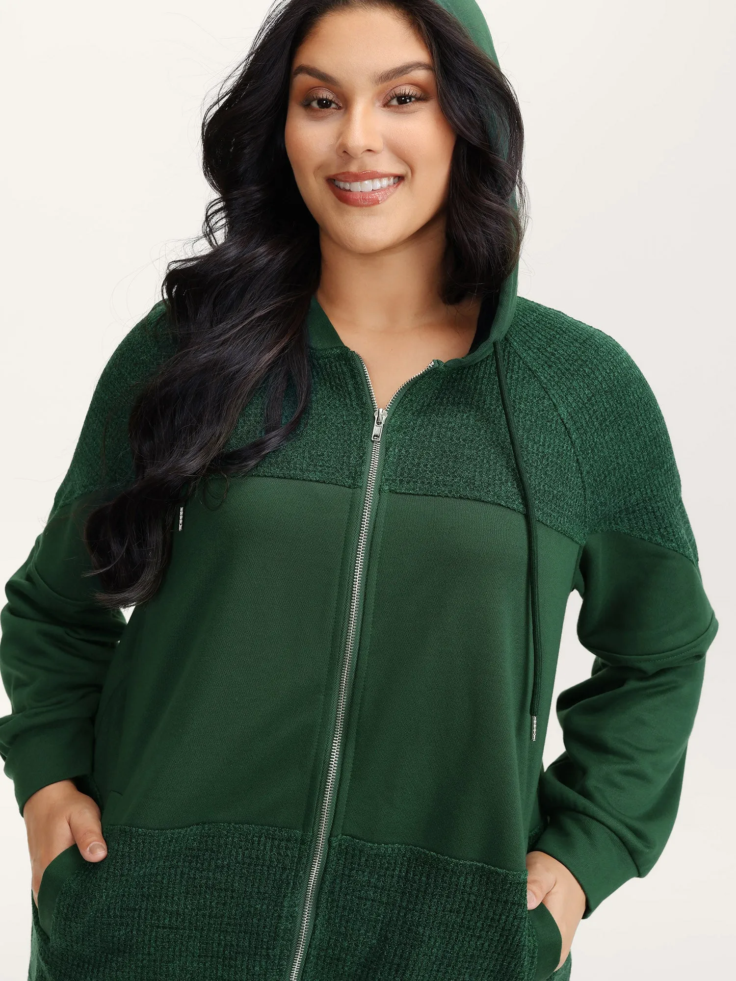 Color Contrast Textured Zipper Jacket sold by Bloomchic product image thumbnail 2