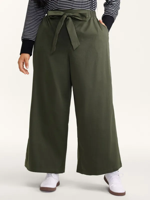 Belted Waist Wide-Leg Pants sold by Bloomchic