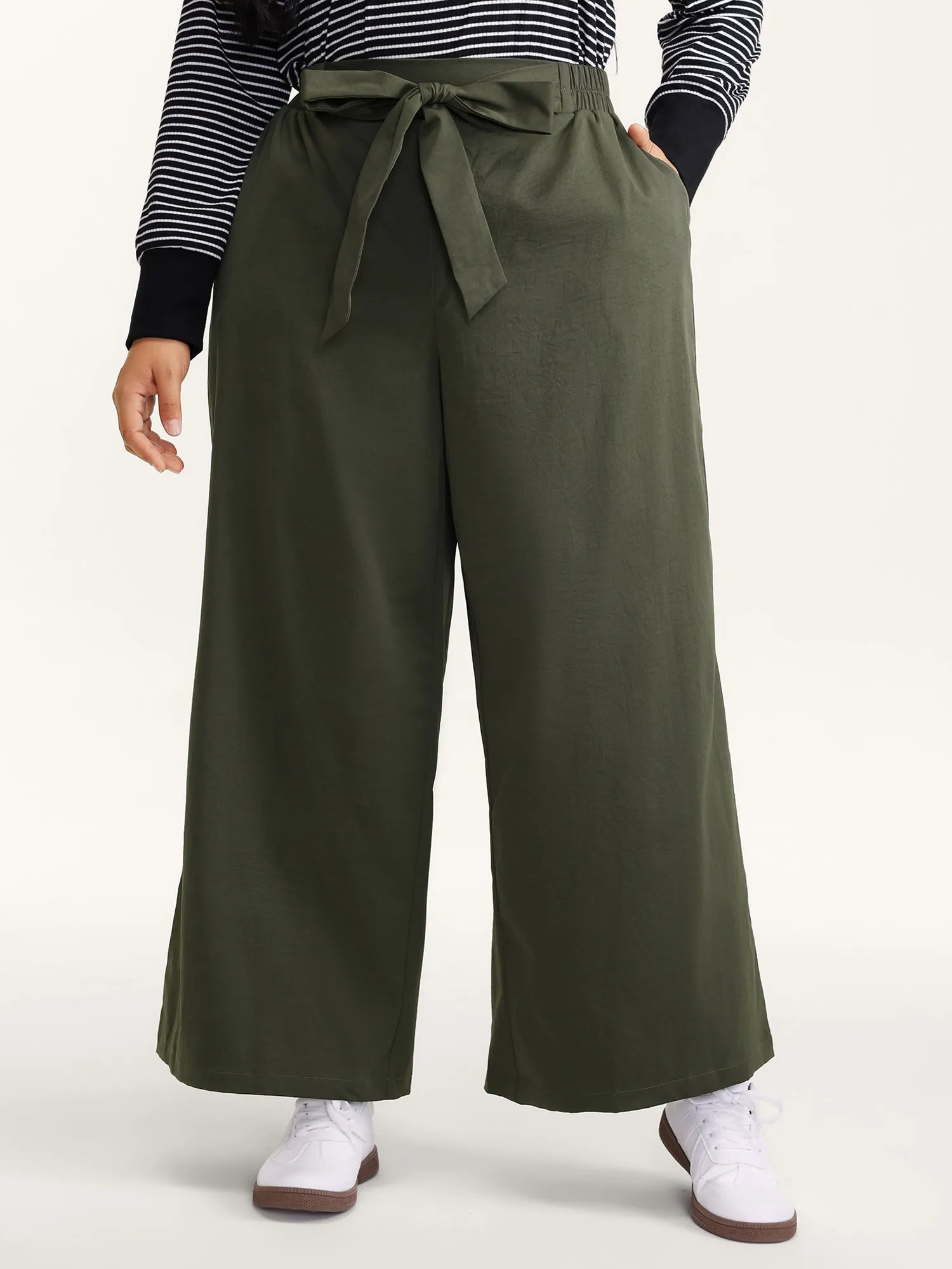 Belted Waist Wide-Leg Pants sold by Bloomchic