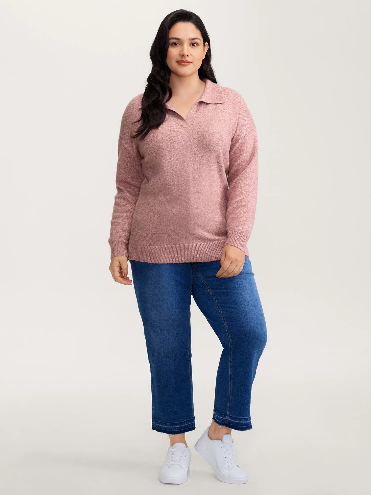 Heather Ribbed Hem Solid Pullover sold by Bloomchic product image thumbnail 3