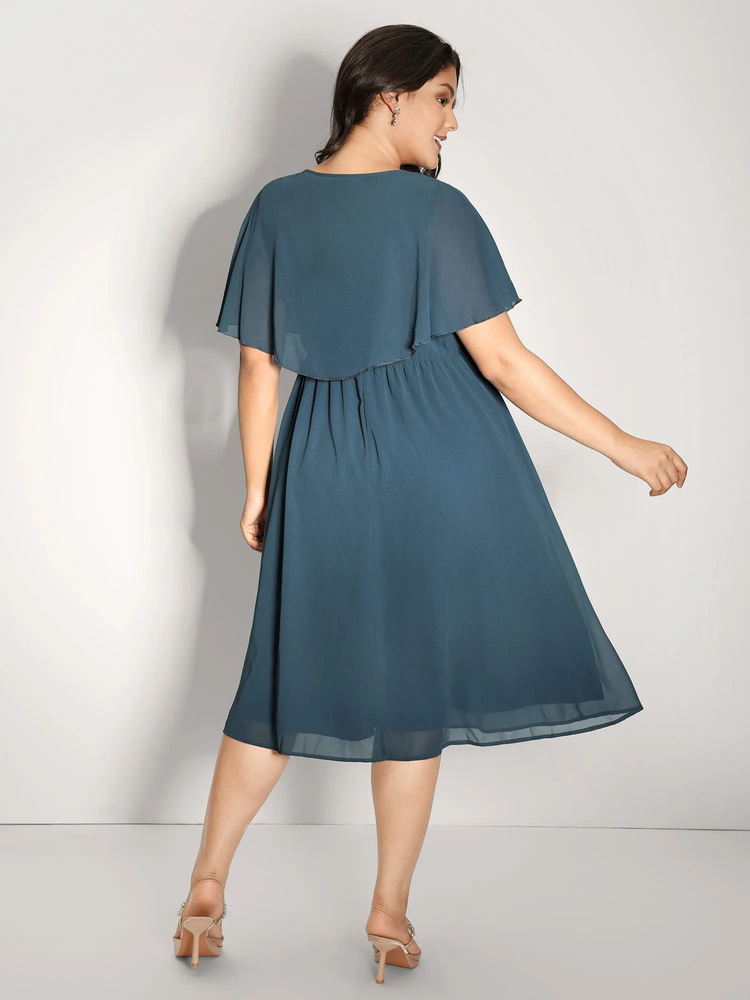 Shimmery Hotfix Rhinestone Layered Midi Dress sold by Bloomchic product image thumbnail 4