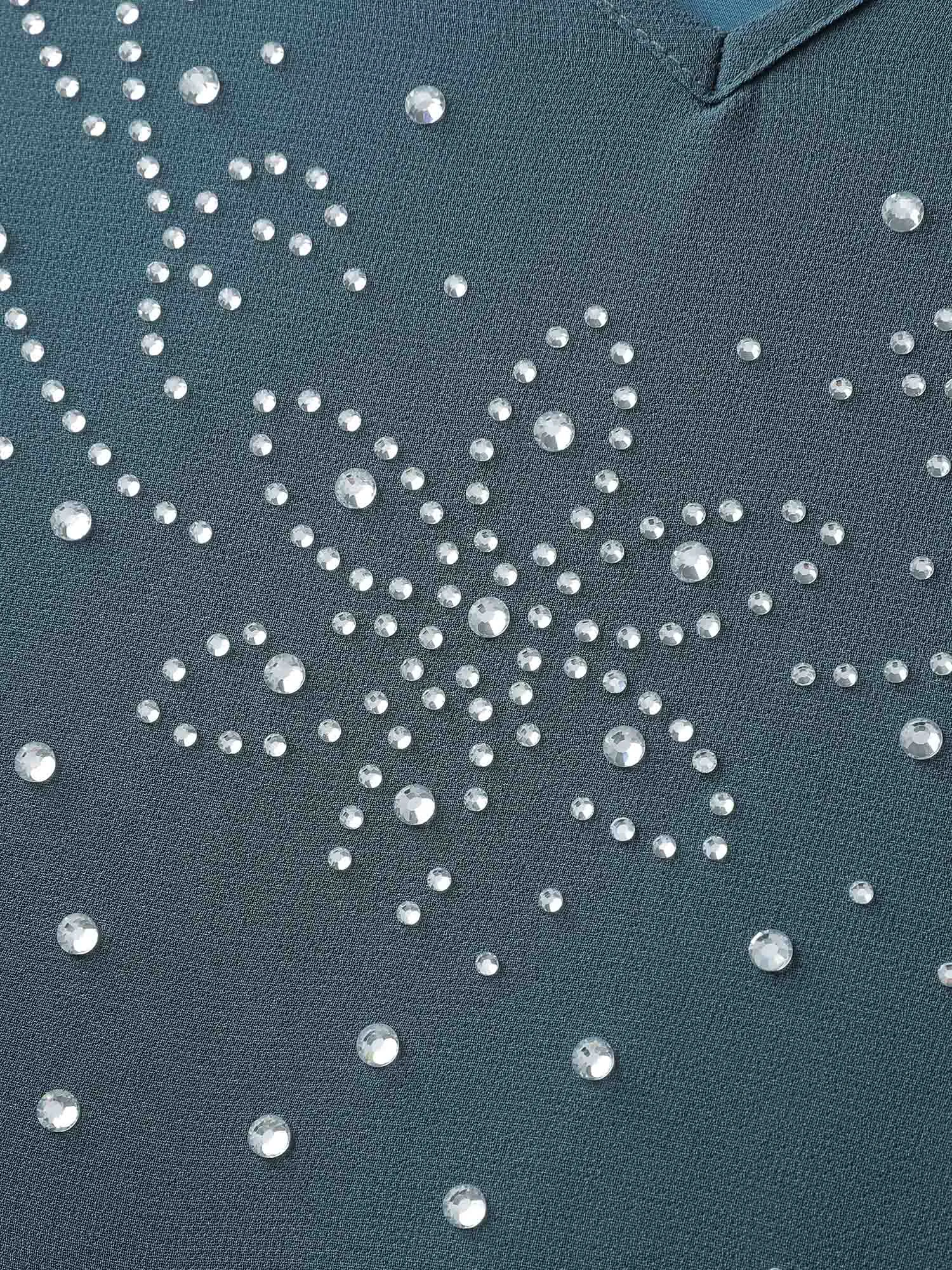 Shimmery Hotfix Rhinestone Layered Midi Dress sold by Bloomchic product image thumbnail 5