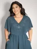 Shimmery Hotfix Rhinestone Layered Midi Dress sold by Bloomchic