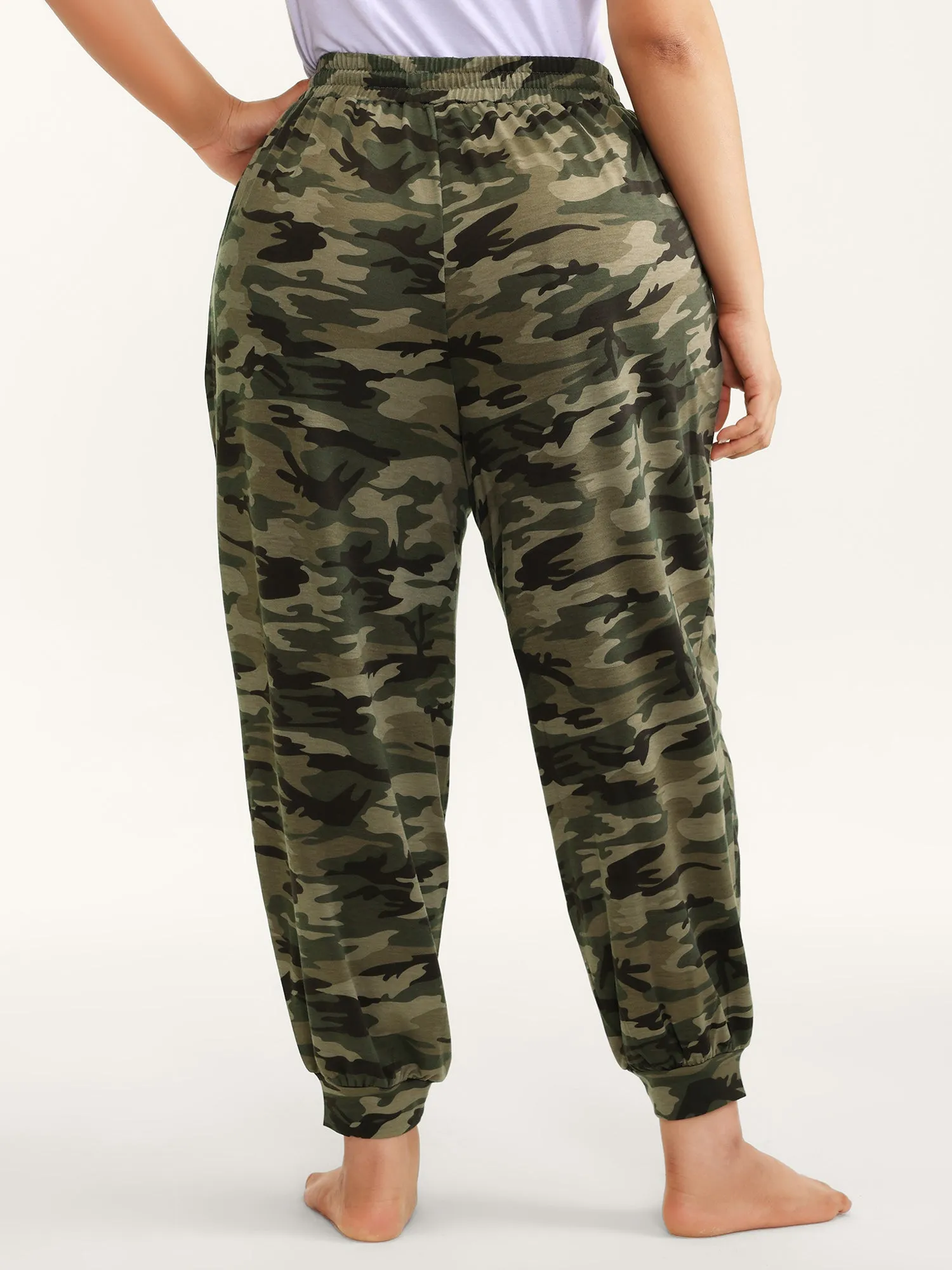 Camouflage Print Drawstring Stretchy Pants sold by Bloomchic product image thumbnail 5