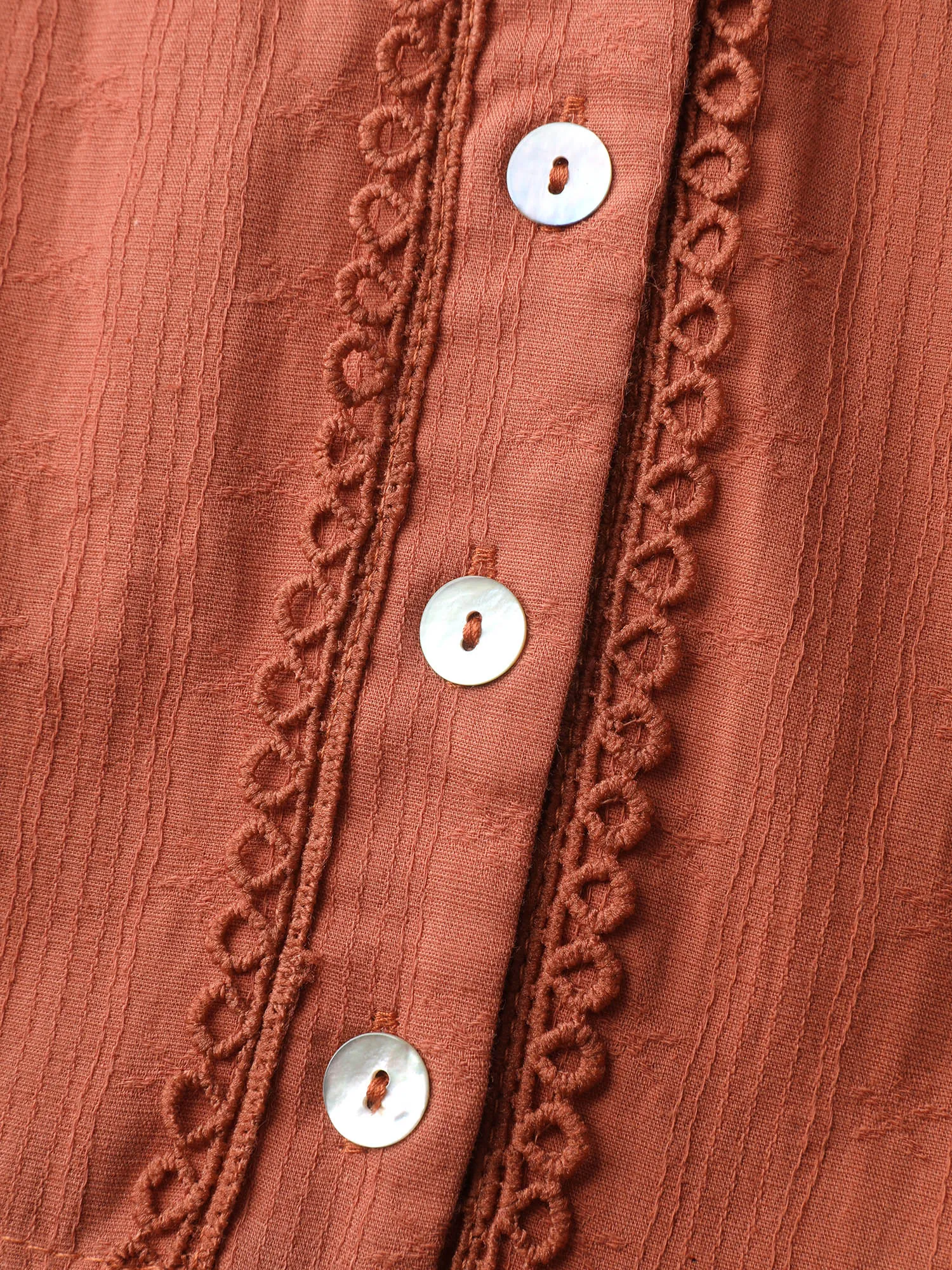 Cotton Textured Button Tiered Knee Dress sold by Bloomchic product image thumbnail 5