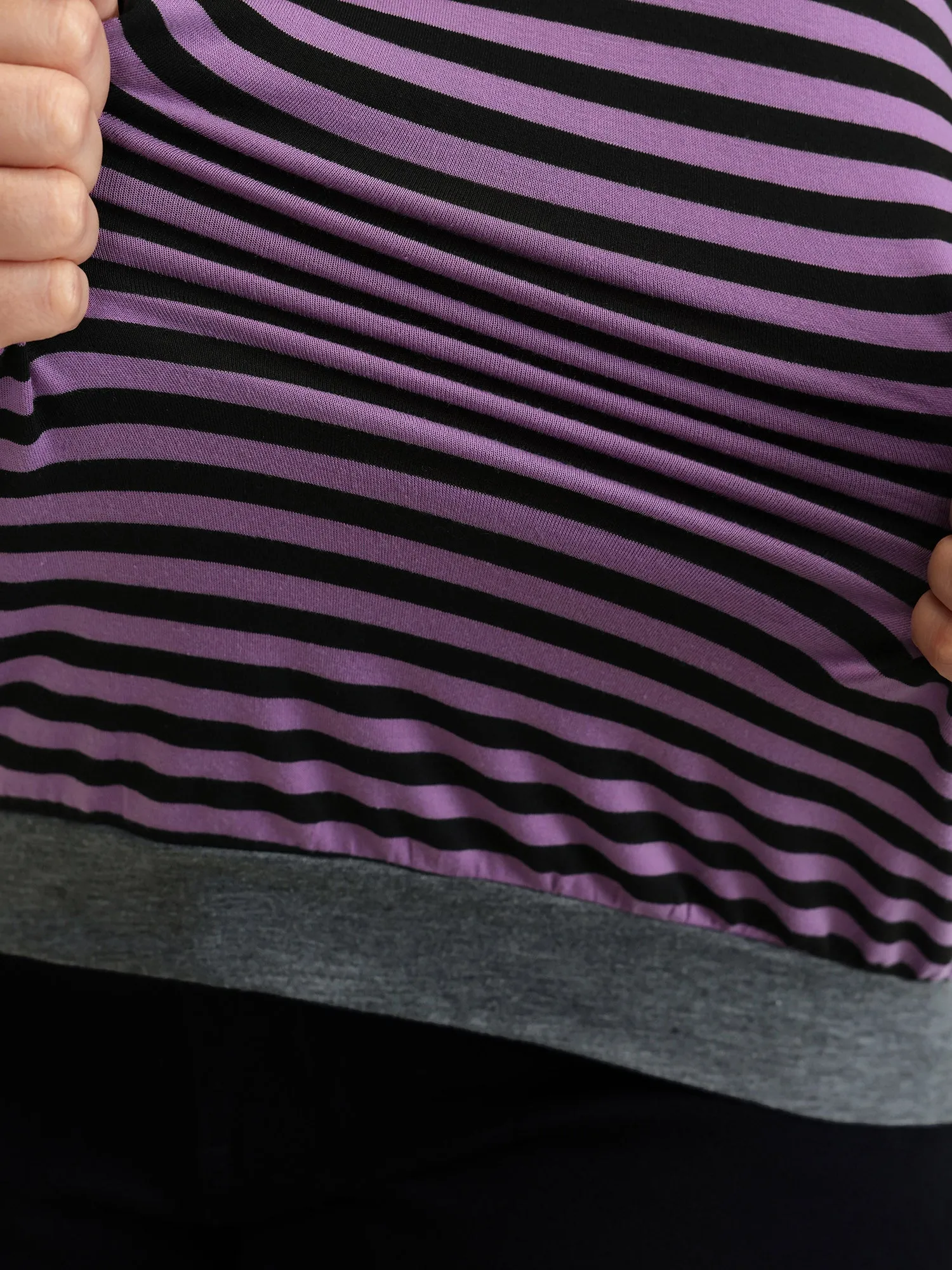 Stripe Color Contrast Stretchy T-Shirt sold by Bloomchic product image thumbnail 4
