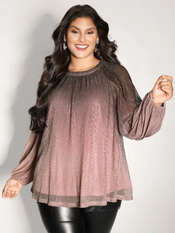 Color Gradient Textured Flowy Blouse sold by Bloomchic