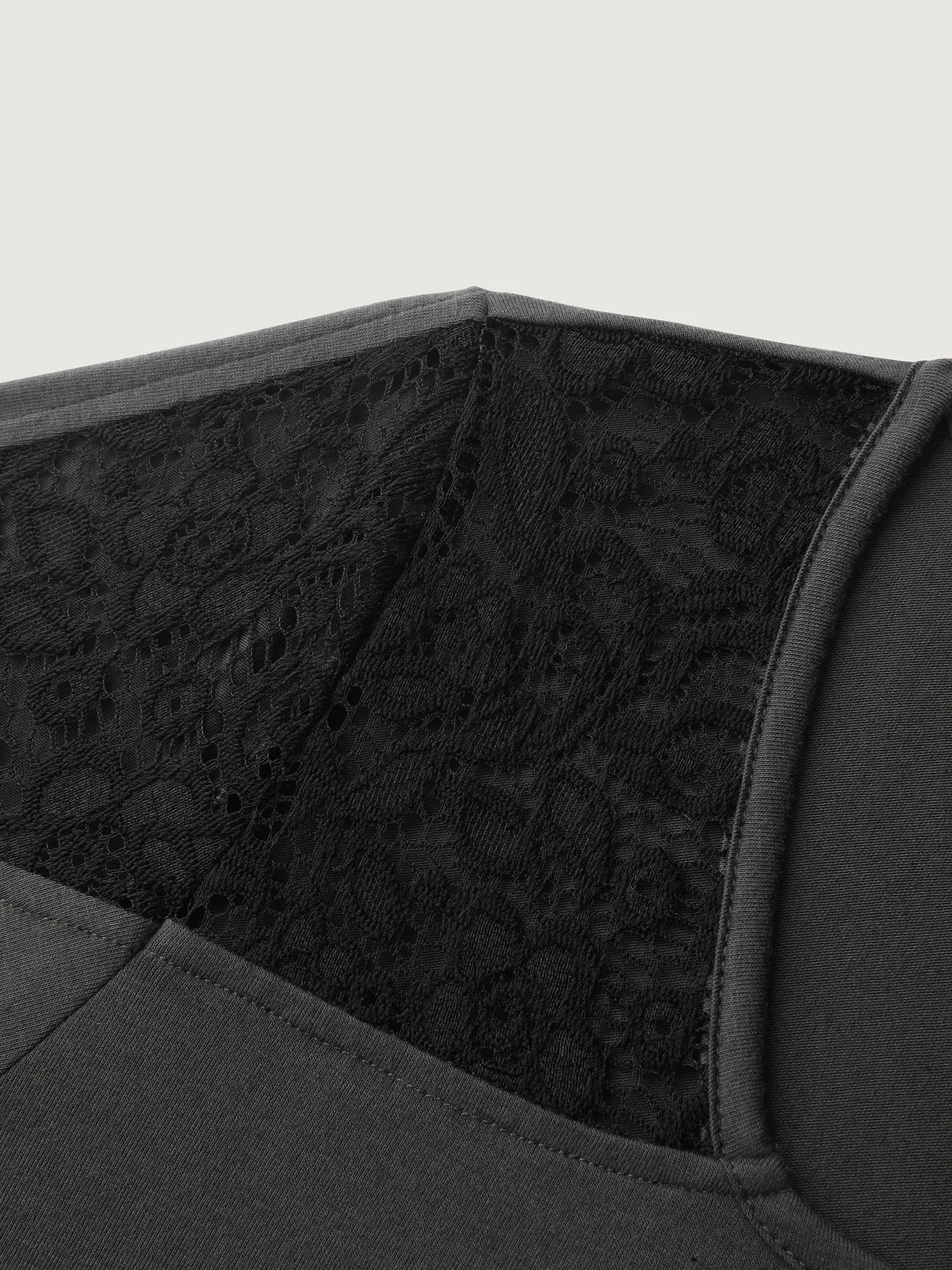 Supersoft Sheer Lace Solid T-Shirt sold by Bloomchic product image thumbnail 5