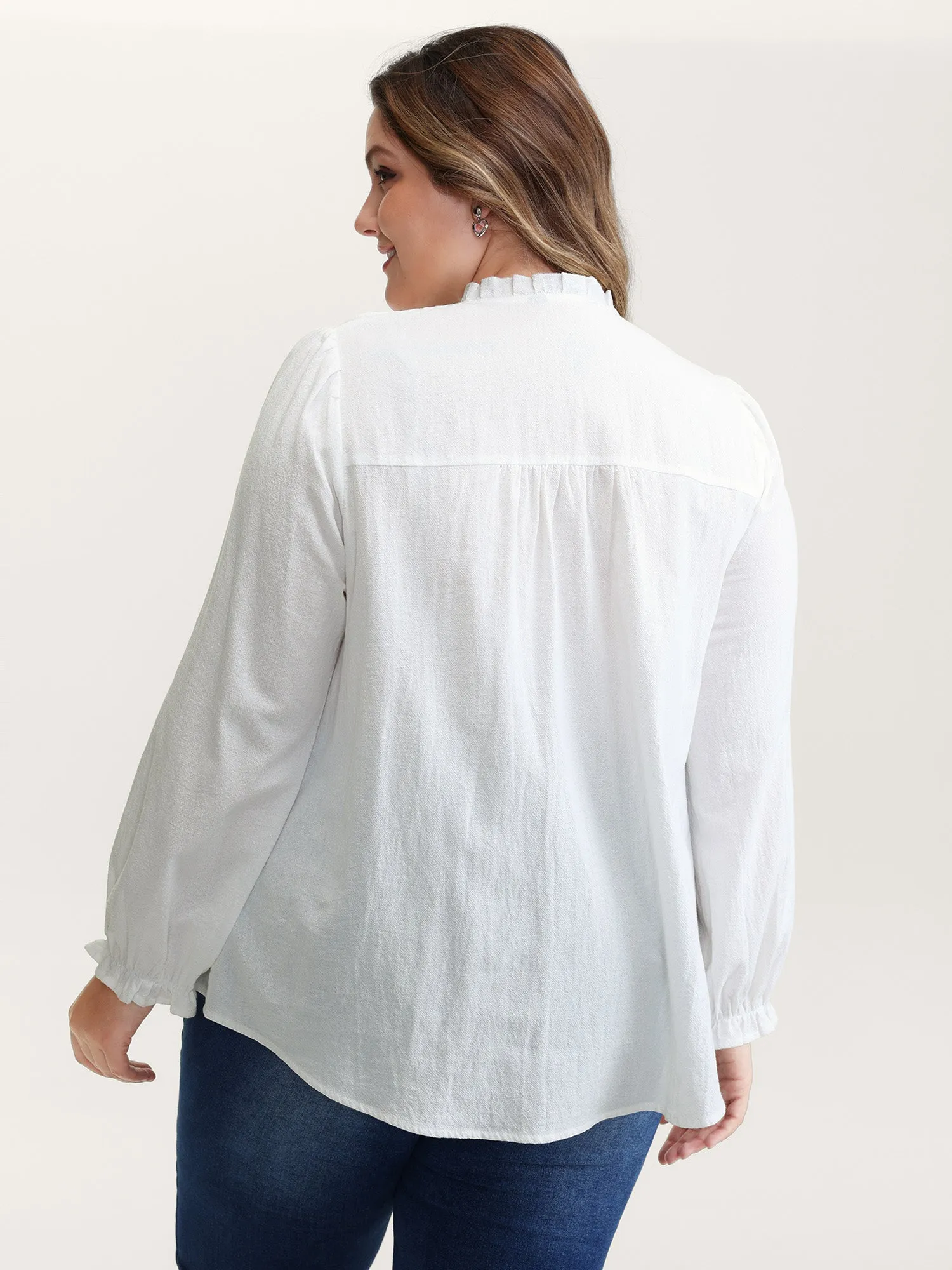 Pure Cotton Lace Trim Button Blouse sold by Bloomchic product image thumbnail 4