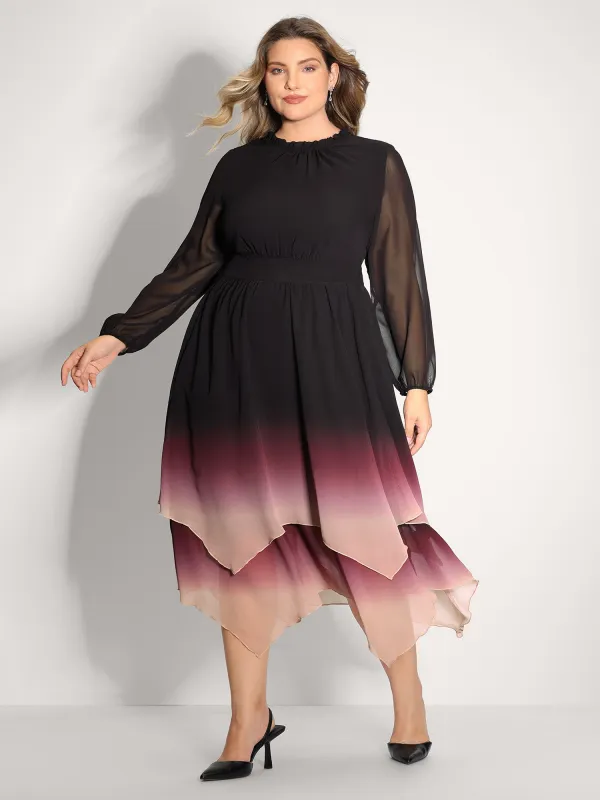 Tie-Dye Sheer Shirred Waist Midi Dress sold by Bloomchic