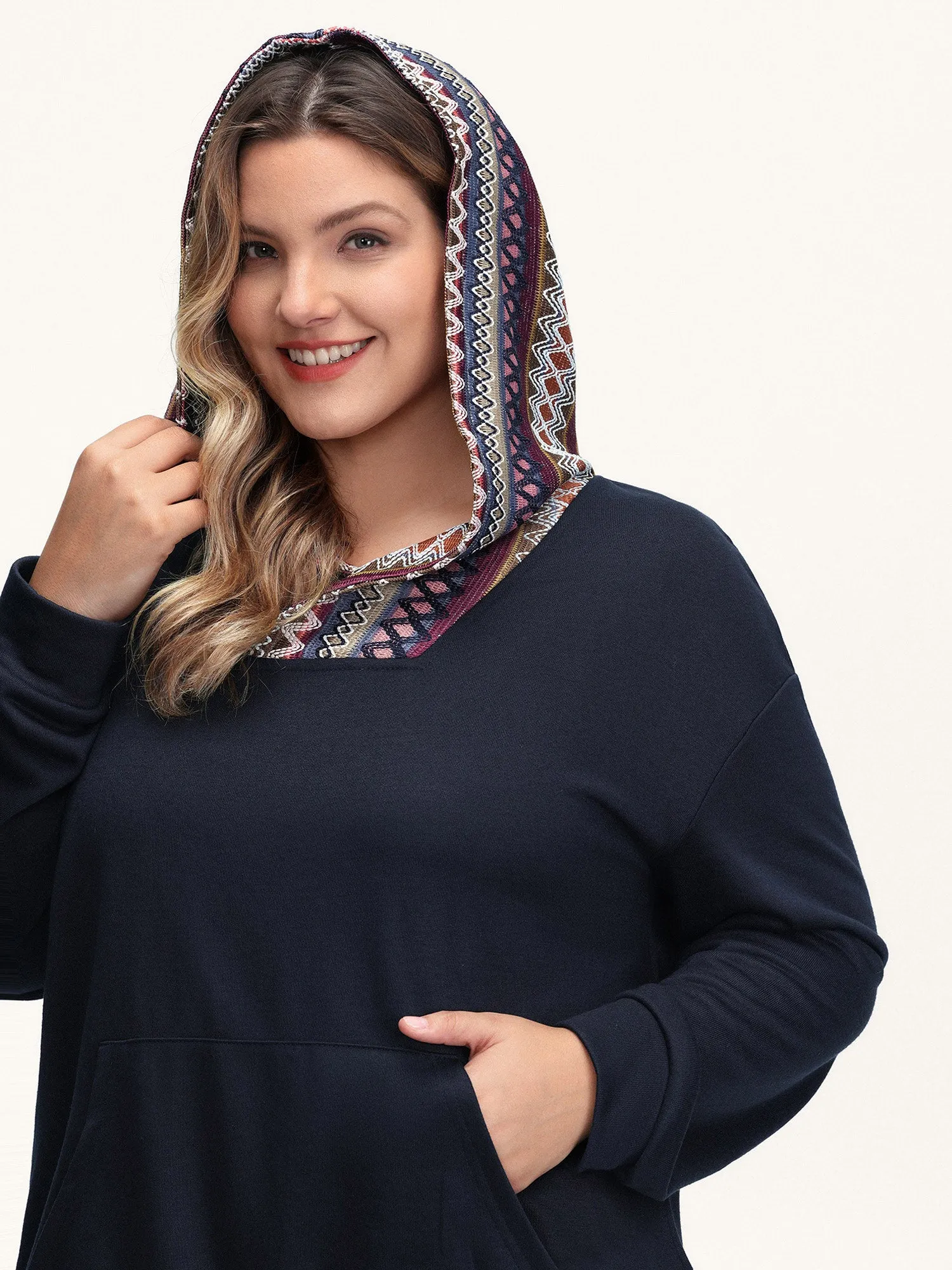 Colorful Pockets Relaxed-Fit Hoodie sold by Bloomchic product image thumbnail 2