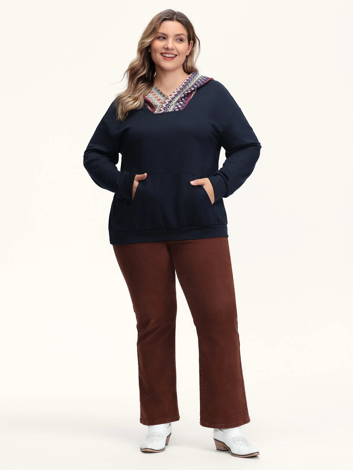 Colorful Pockets Relaxed-Fit Hoodie sold by Bloomchic product image thumbnail 3