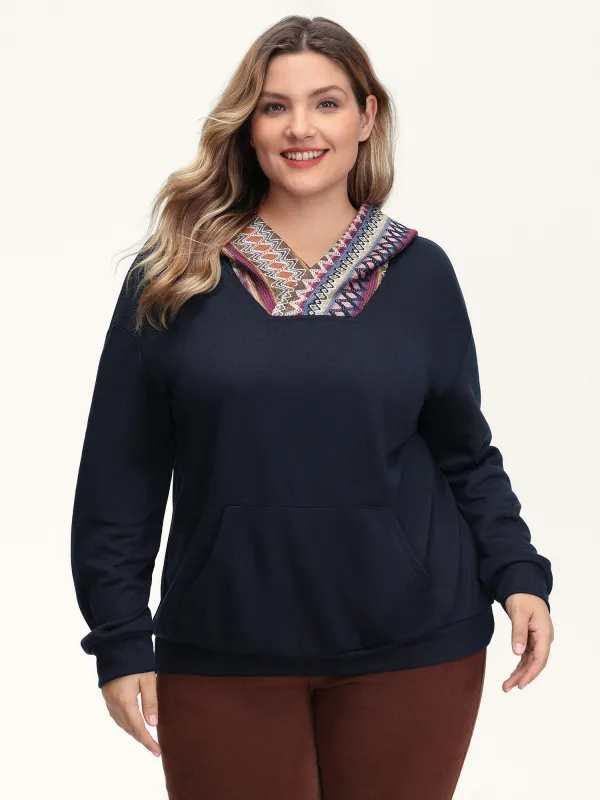 Colorful Pockets Relaxed-Fit Hoodie sold by Bloomchic