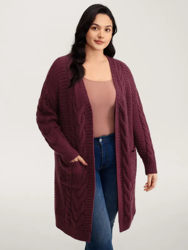 Textured Super Stretchy Pockets Knit Cardigan sold by Bloomchic