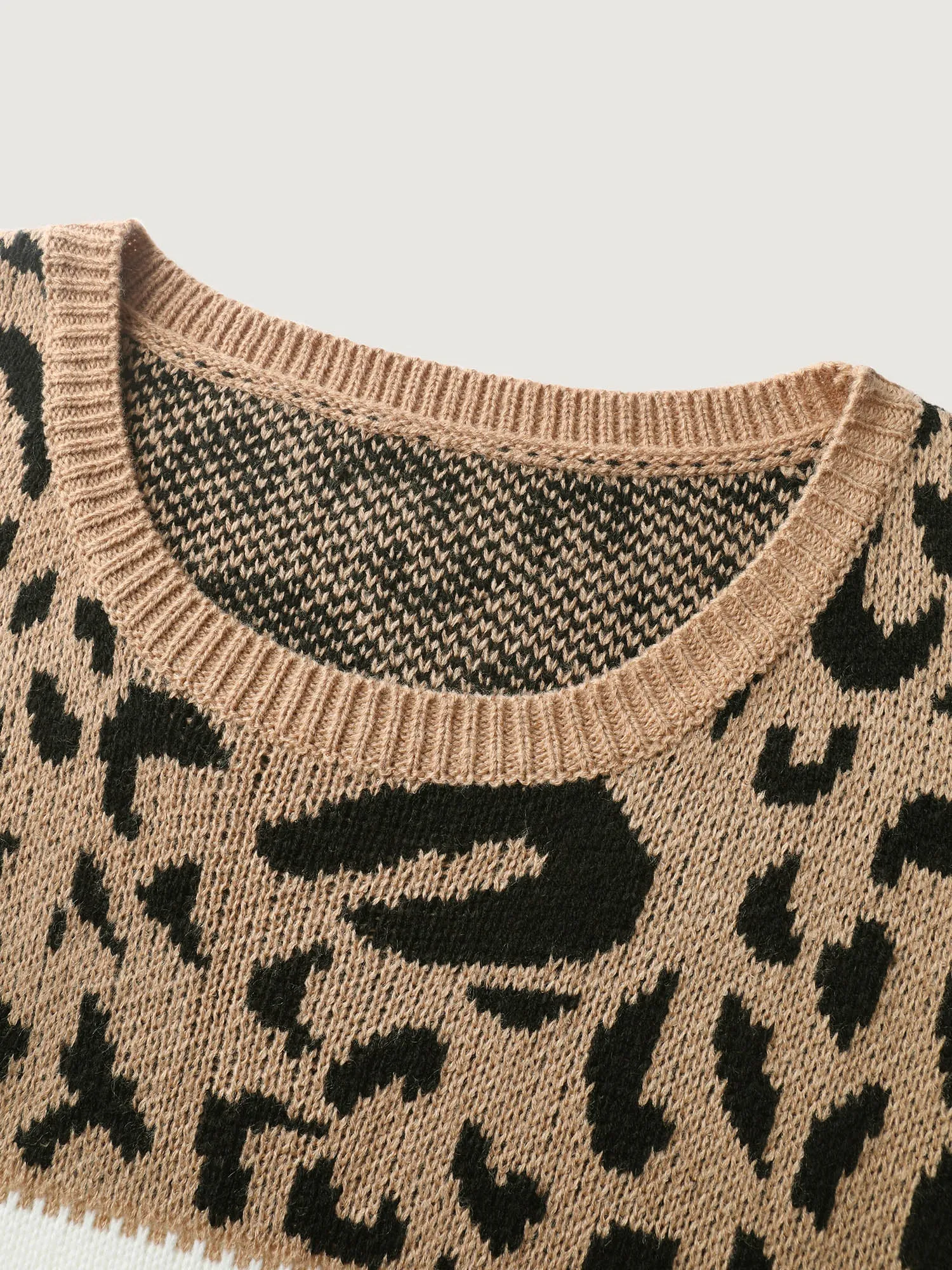 Leopard Print Colorblock Pullover sold by Bloomchic product image thumbnail 5