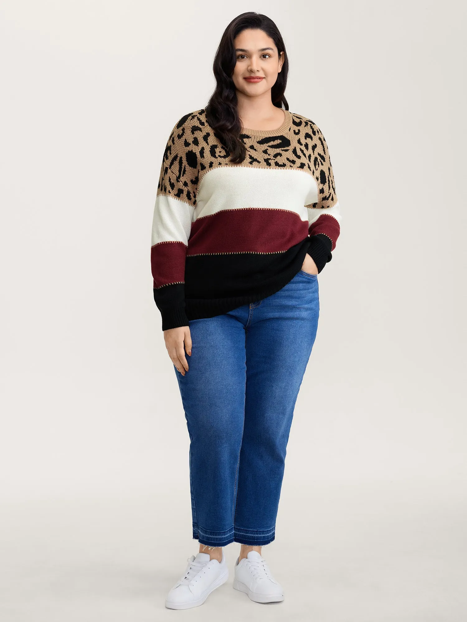 Leopard Print Colorblock Pullover sold by Bloomchic product image thumbnail 3