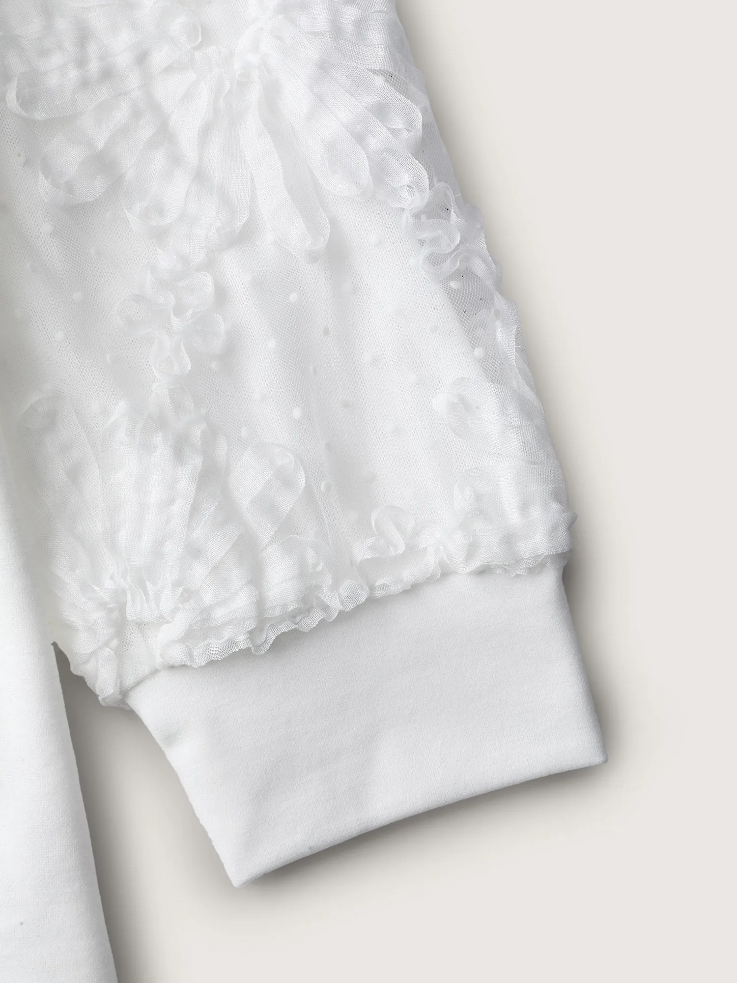 Textured Sheer Sleeve V-Neck T-Shirt sold by Bloomchic product image thumbnail 5