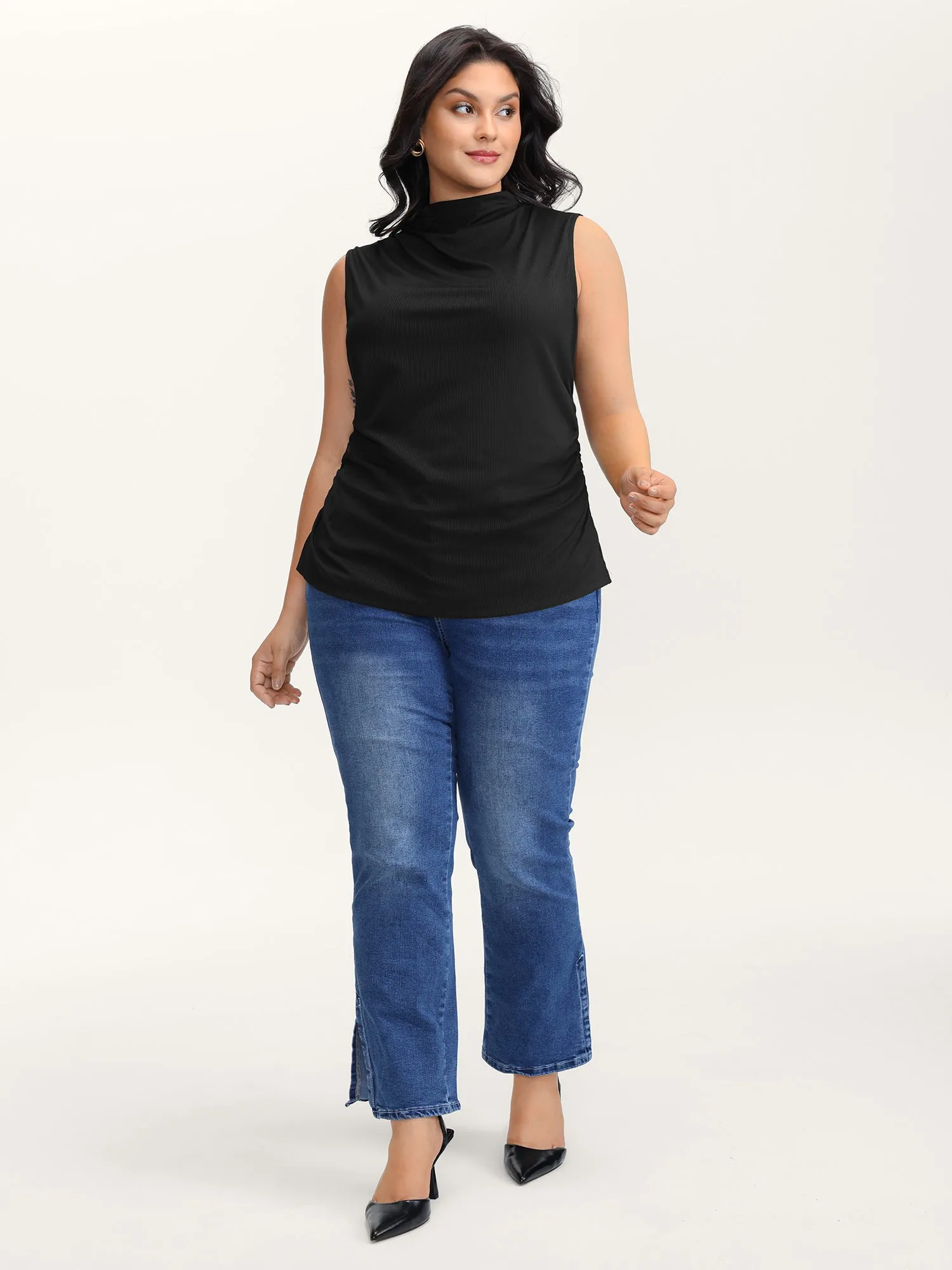 Asymmetric Gathered Fitted Vest sold by Bloomchic product image thumbnail 4