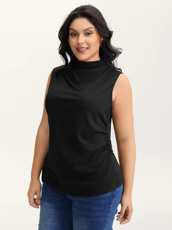 Asymmetric Gathered Fitted Vest sold by Bloomchic