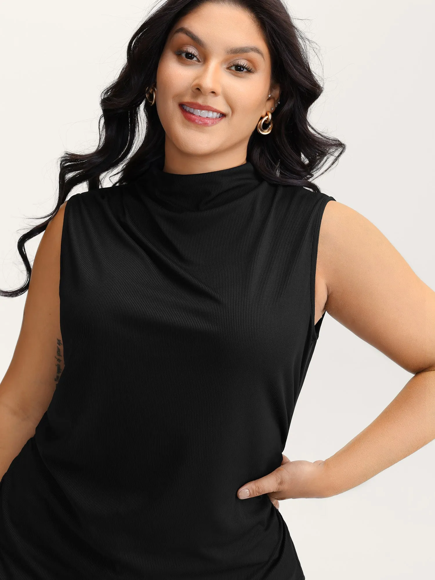 Asymmetric Gathered Fitted Vest sold by Bloomchic product image thumbnail 2