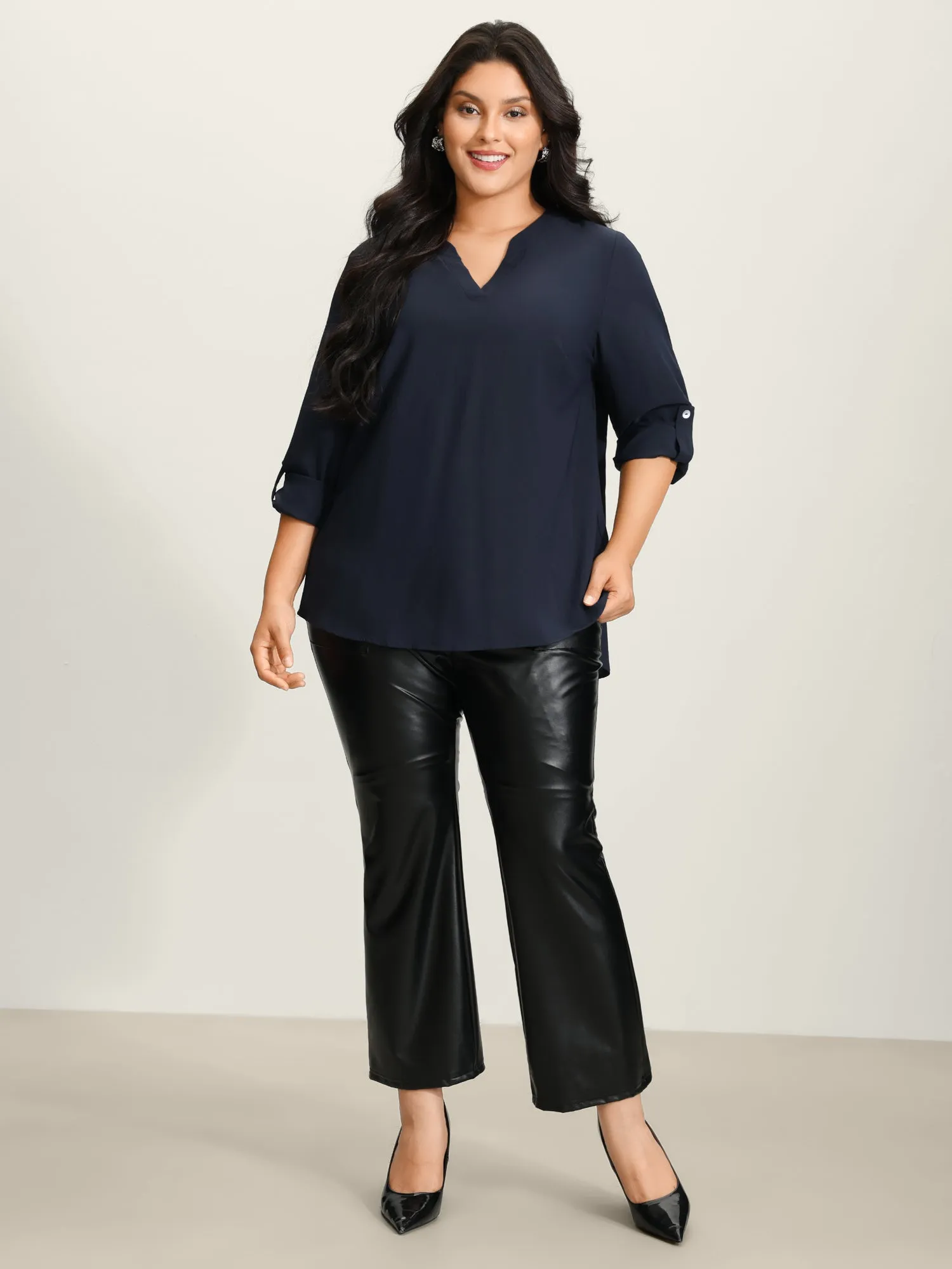 Tab Sleeve Button Back Detail Blouse sold by Bloomchic product image thumbnail 3