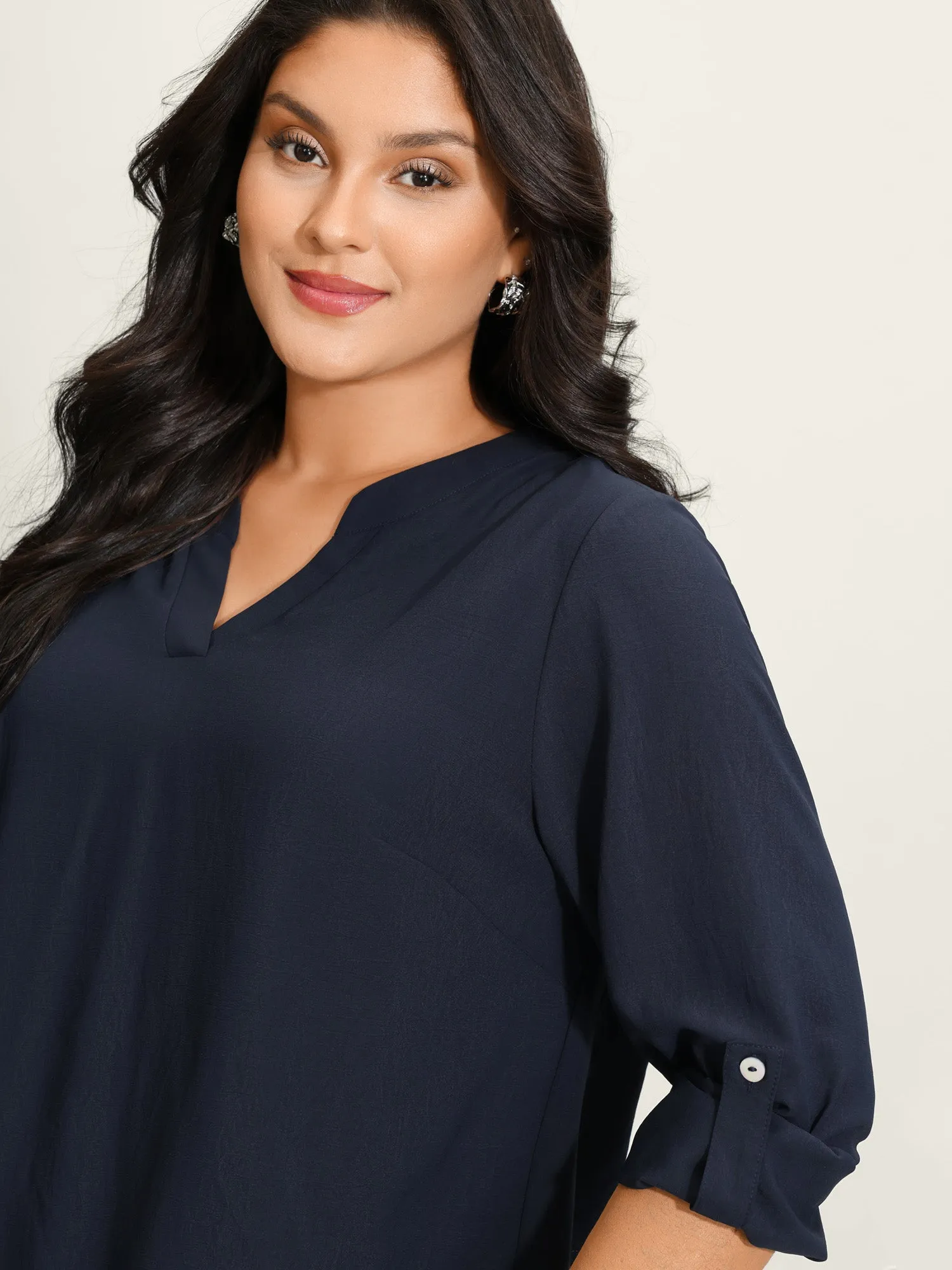 Tab Sleeve Button Back Detail Blouse sold by Bloomchic product image thumbnail 4