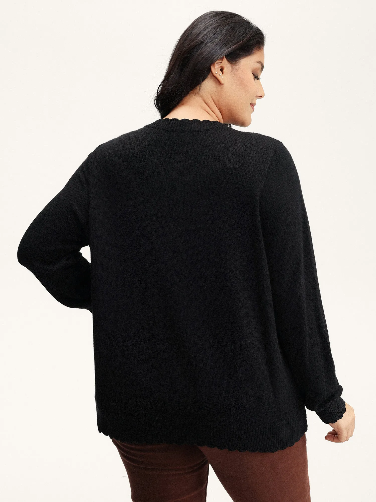 Supersoft Floral Embroidery Buttons Knit Cardigan sold by Bloomchic product image thumbnail 4