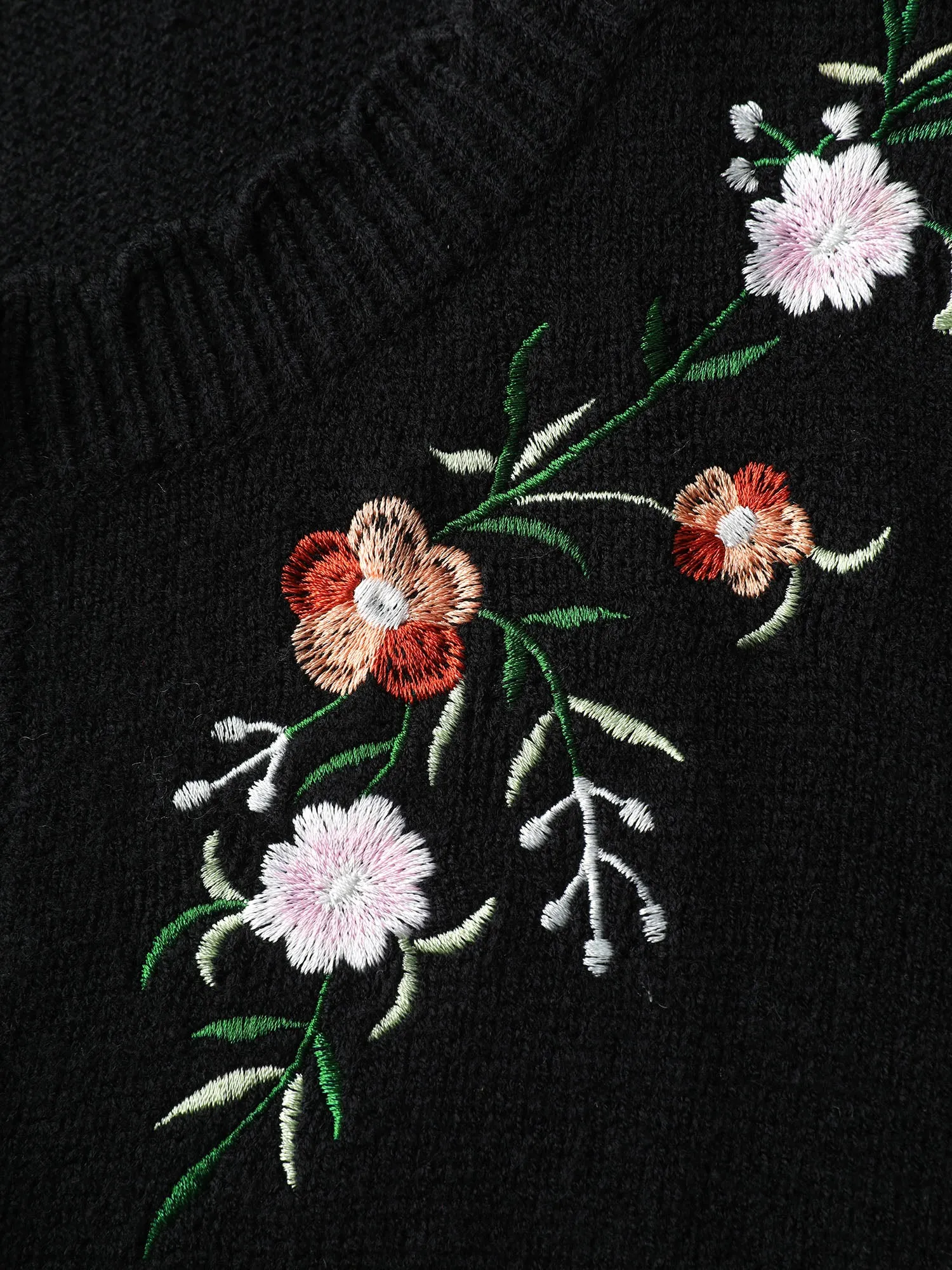 Supersoft Floral Embroidery Buttons Knit Cardigan sold by Bloomchic product image thumbnail 5