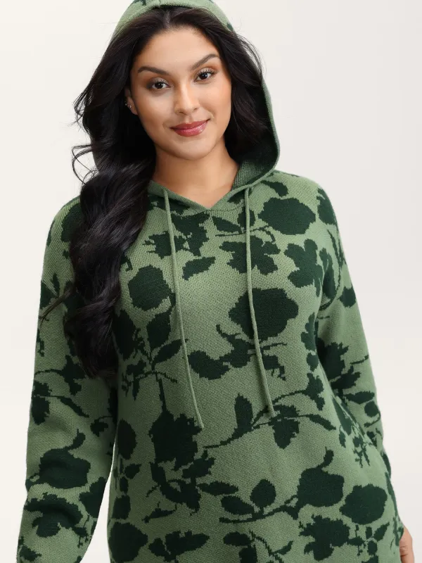 Supersoft Flower Silhouette Jacquard Hooded Pullover sold by Bloomchic