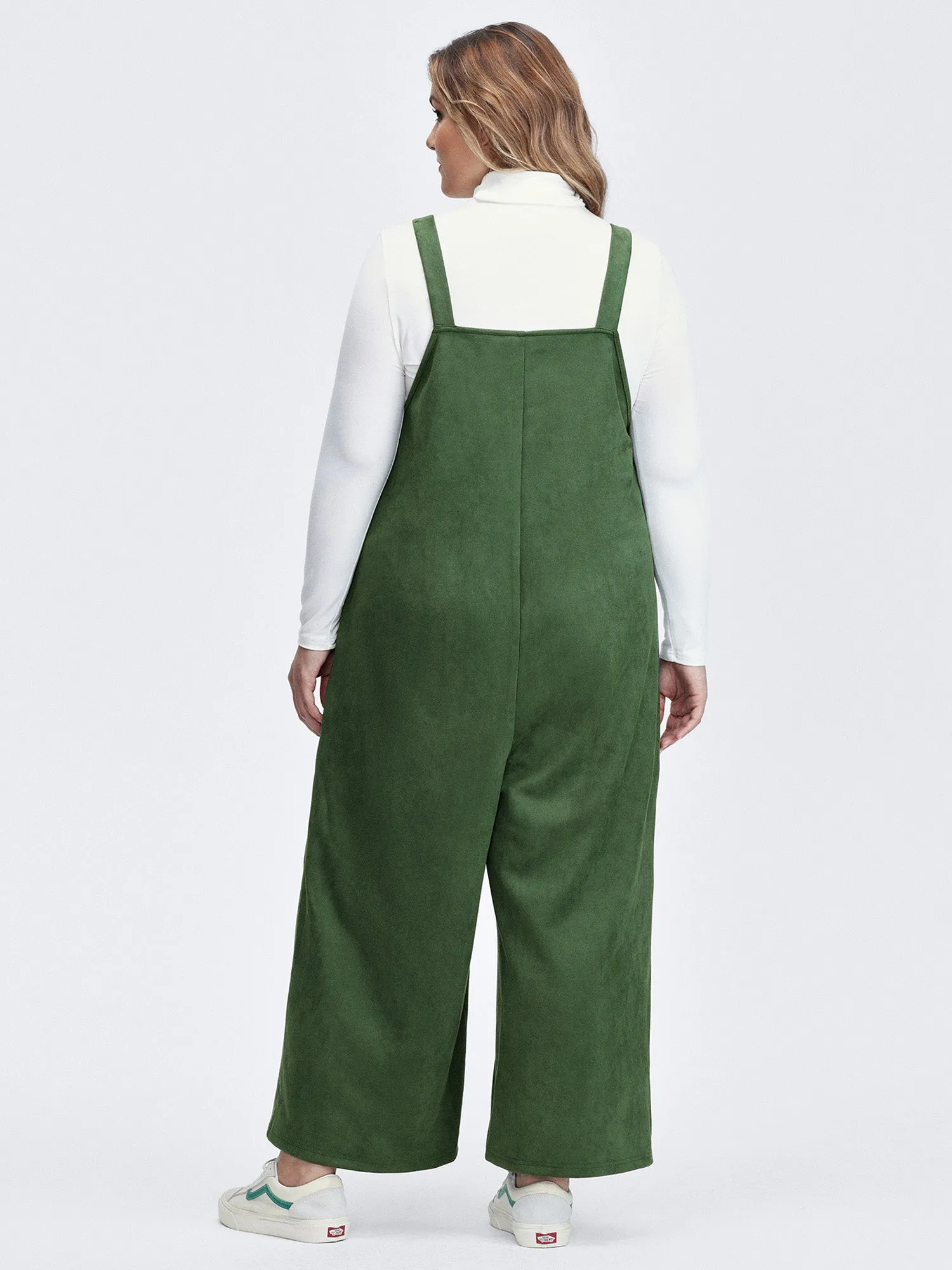 Suede Velvet Patch Pocket Stretchy Jumpsuit sold by Bloomchic product image thumbnail 4