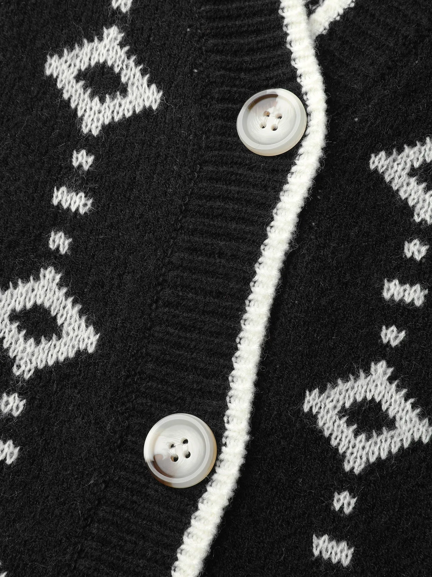 Supersoft Geometric Pattern Pockets Button Knit Cardigan sold by Bloomchic product image thumbnail 5