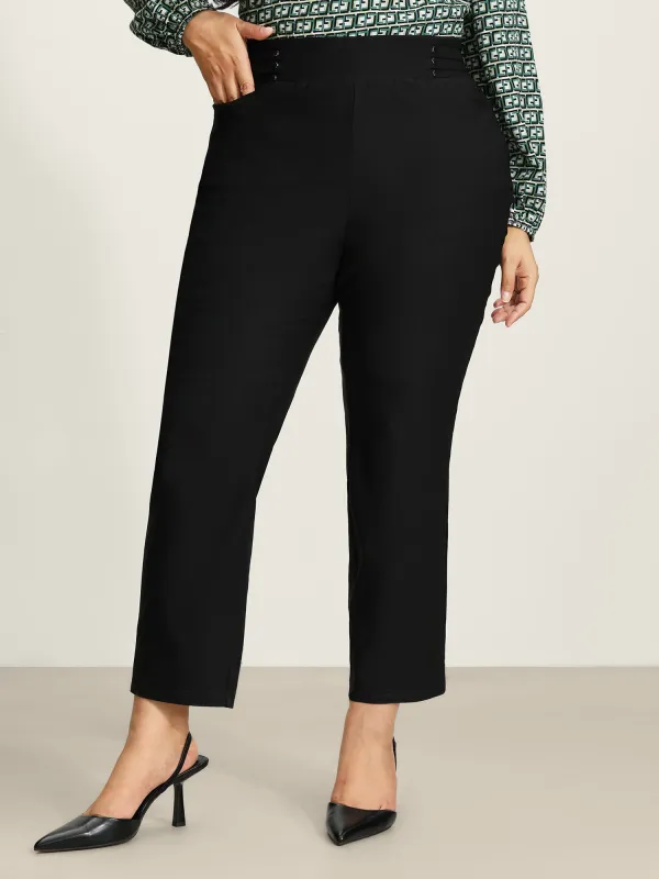 Rivets Wide Waistband Stretchy Pants sold by Bloomchic