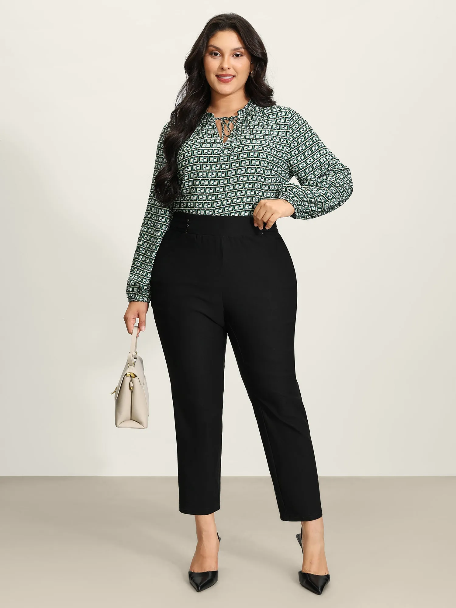 Rivets Wide Waistband Stretchy Pants sold by Bloomchic product image thumbnail 2