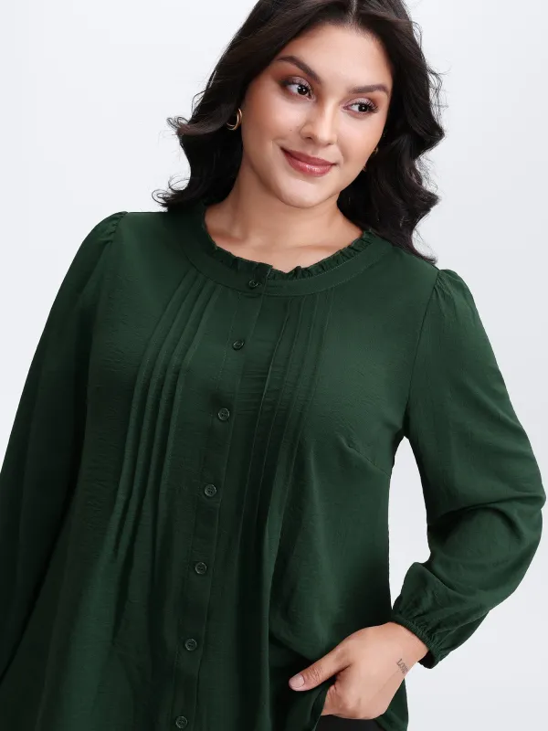 Toothpick Pleat Flowy Solid Blouse sold by Bloomchic