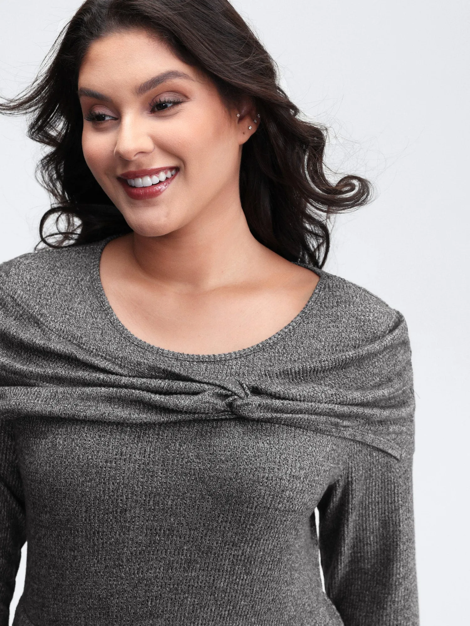 Supersoft Bowknot Stretchy Waist Midi Dress sold by Bloomchic product image thumbnail 2