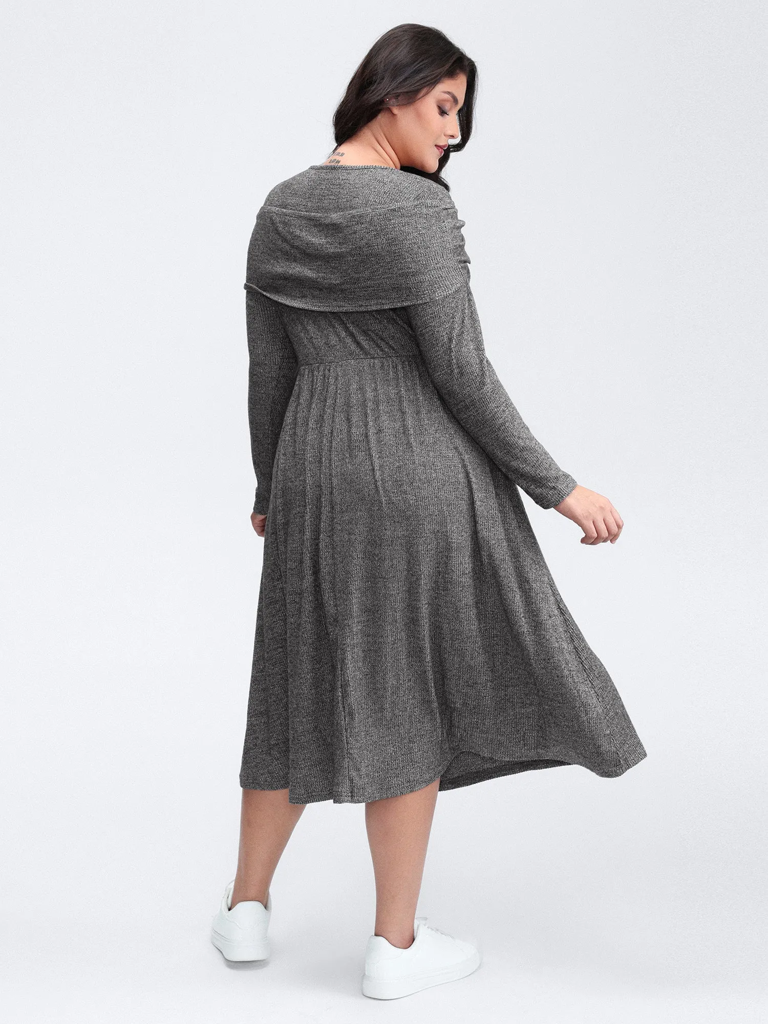 Supersoft Bowknot Stretchy Waist Midi Dress sold by Bloomchic product image thumbnail 4