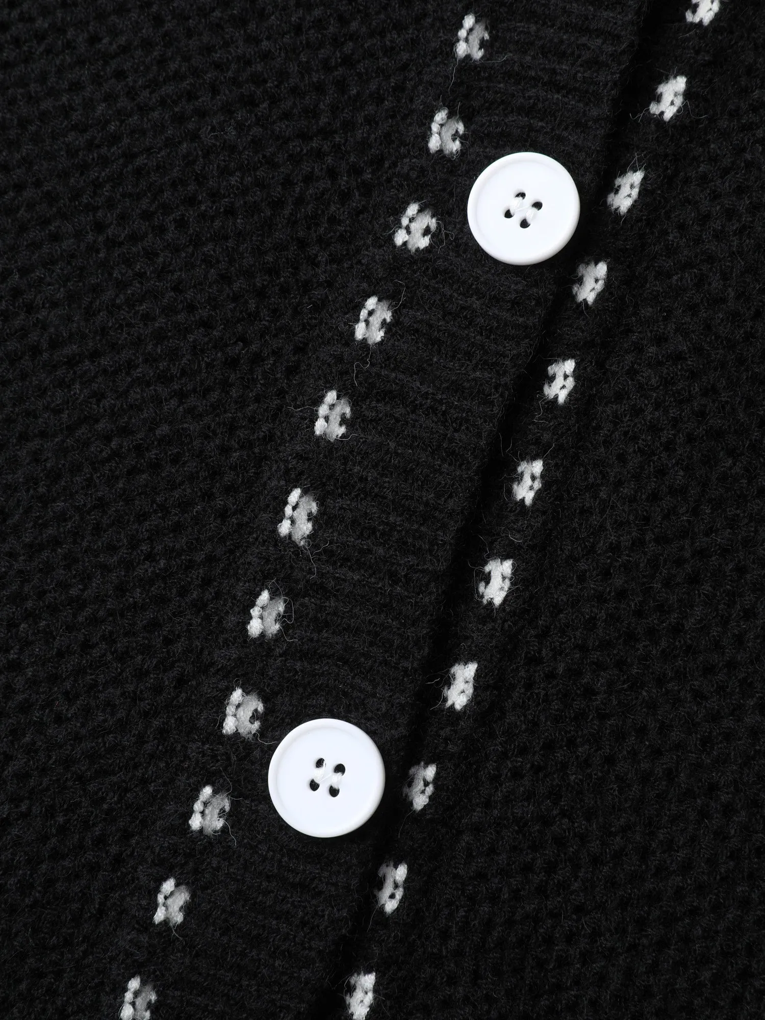 Arc Hem Textured Color Contrast Knit Cardigan sold by Bloomchic product image thumbnail 5