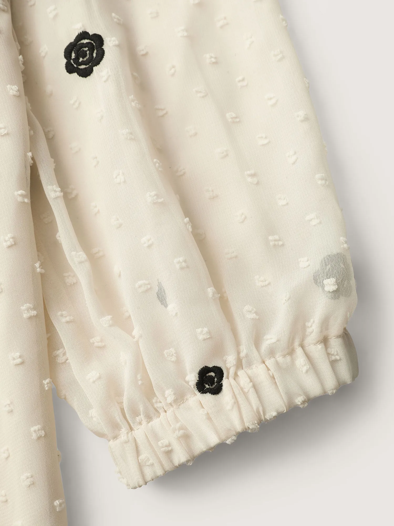 Sheer Textured Ruffled Hem Midi Dress sold by Bloomchic product image thumbnail 5