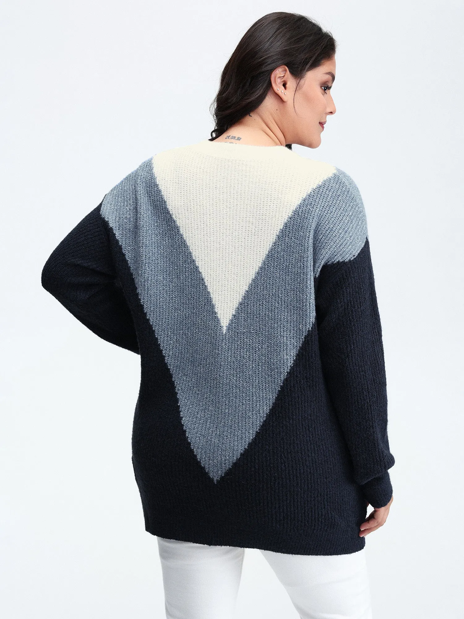Colorblock Textured Mock Neck Pullover sold by Bloomchic product image thumbnail 4