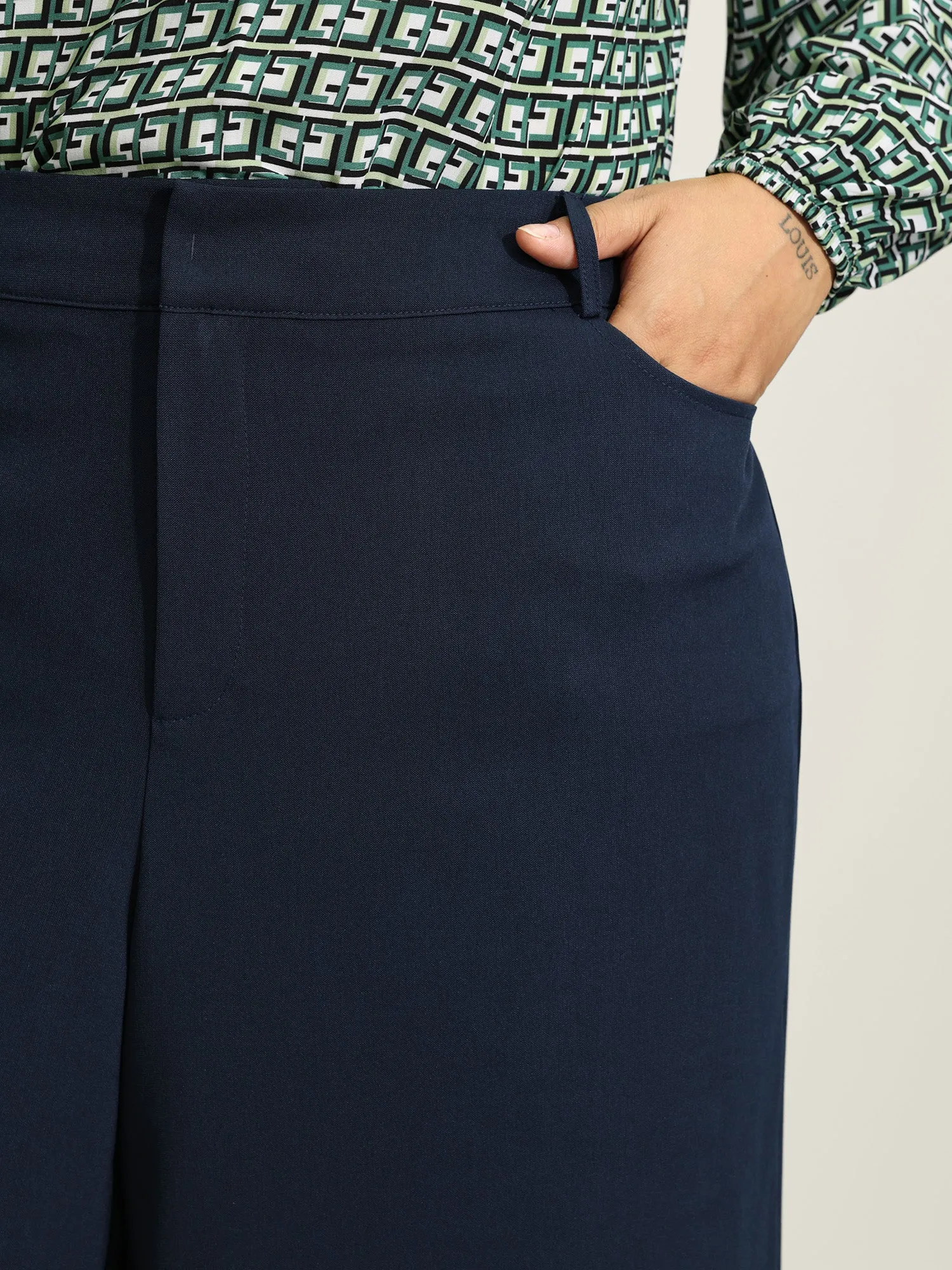 Textured Wide-Leg Button Pants sold by Bloomchic product image thumbnail 4