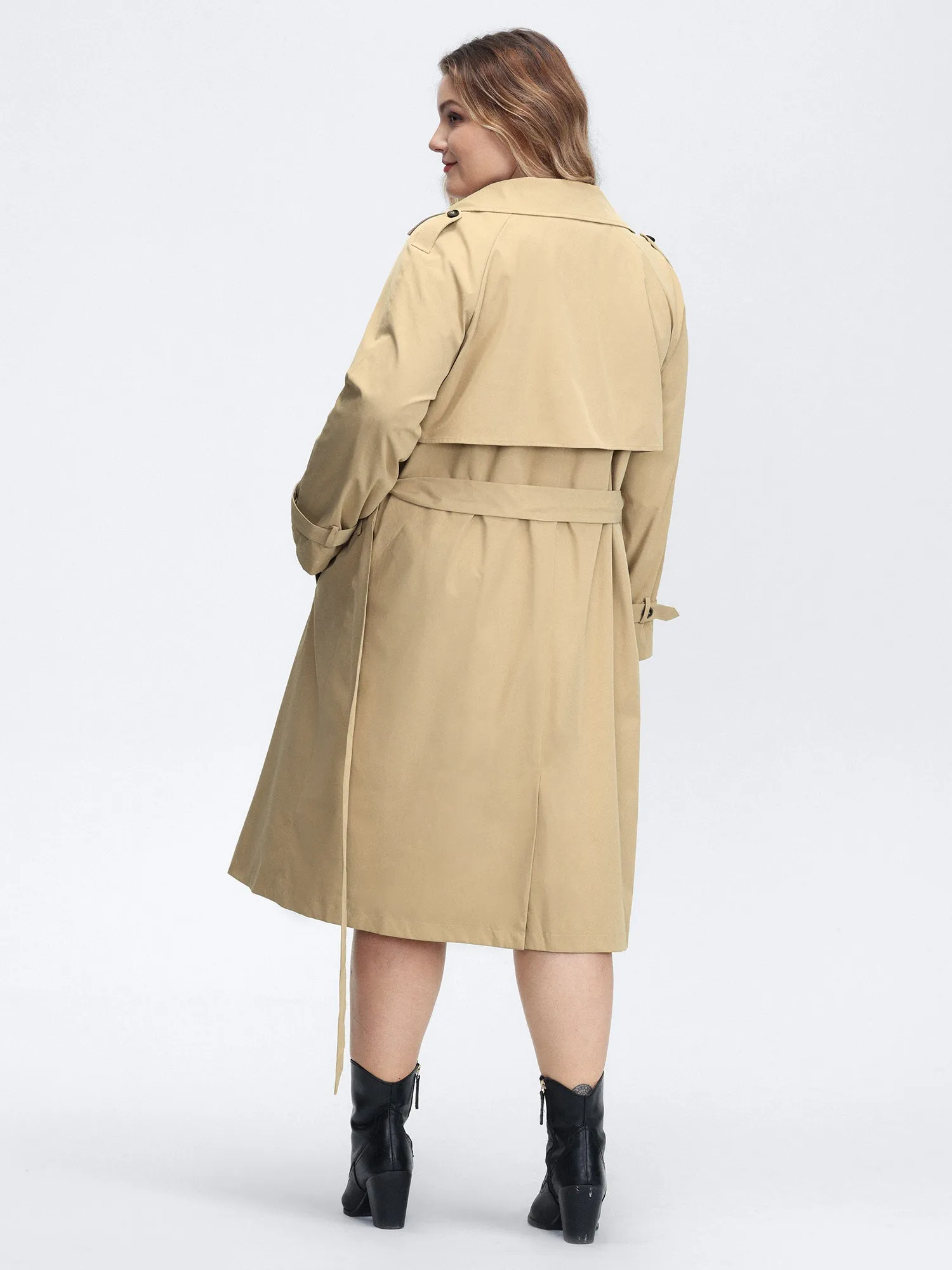 Adjustable Tab Sleeve Lined Trench Coat sold by Bloomchic product image thumbnail 5