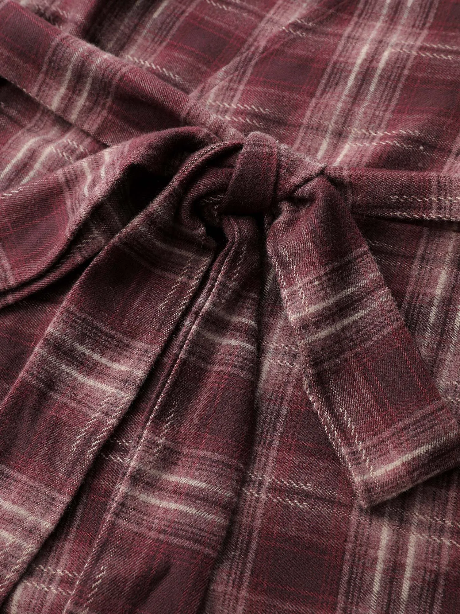 Plaid Asymmetrical Hem Cinched-Waist Coat sold by Bloomchic product image thumbnail 5