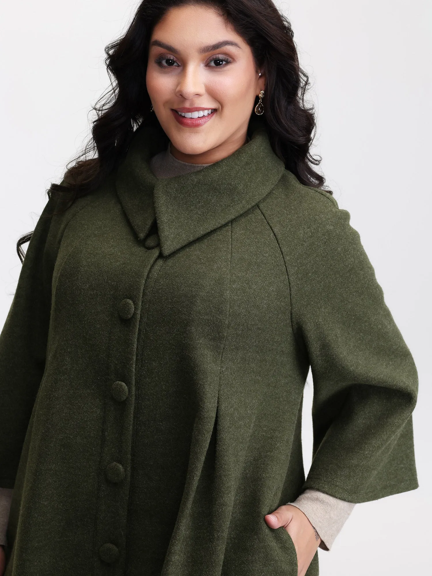 Flared Sleeve A-Line Button Jacket sold by Bloomchic product image thumbnail 2