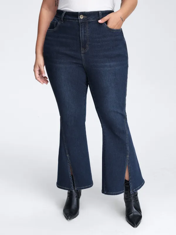 Slit Flared Hem Bootcut Jeans made by Bloomchic