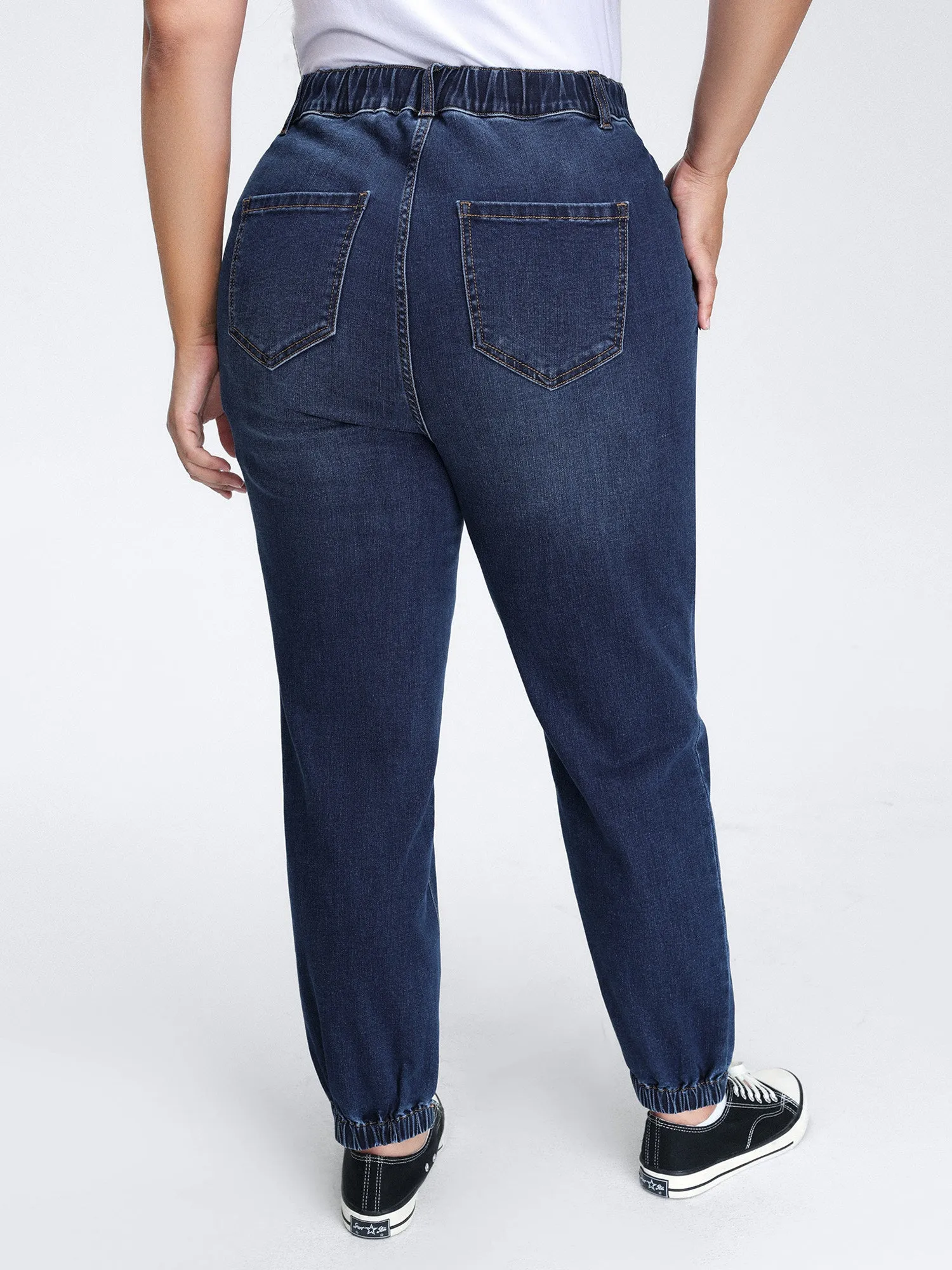 Stretchy Drawstring Cuffed Jogger Jeans sold by Bloomchic product image thumbnail 5