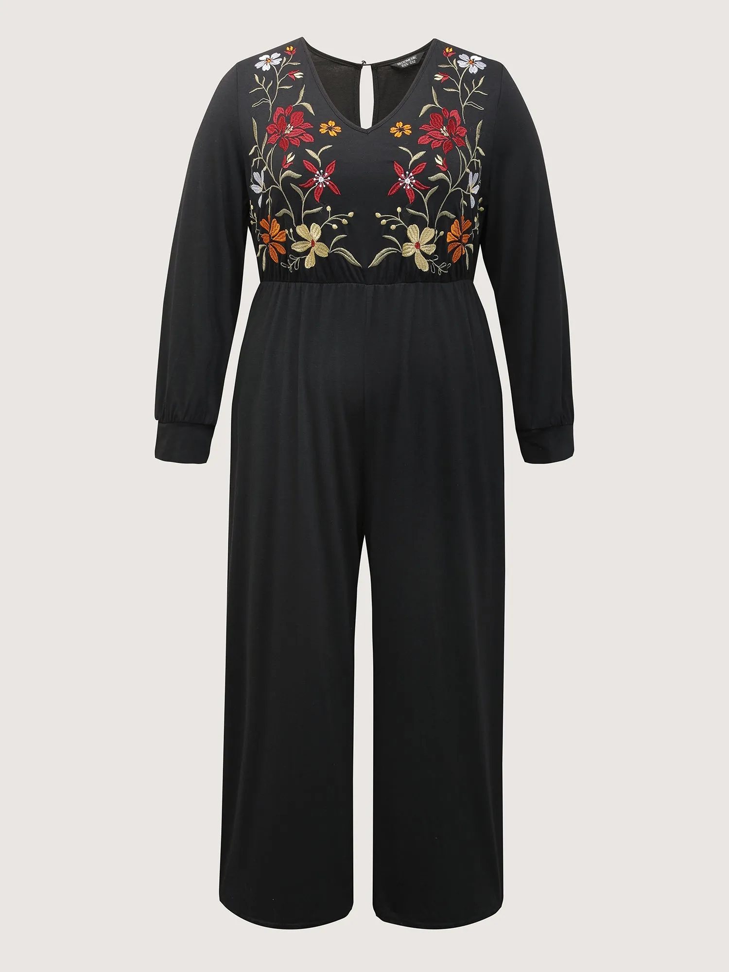 Floral Embroidered Bodice Stretchy Jumpsuit sold by Bloomchic product image thumbnail 5