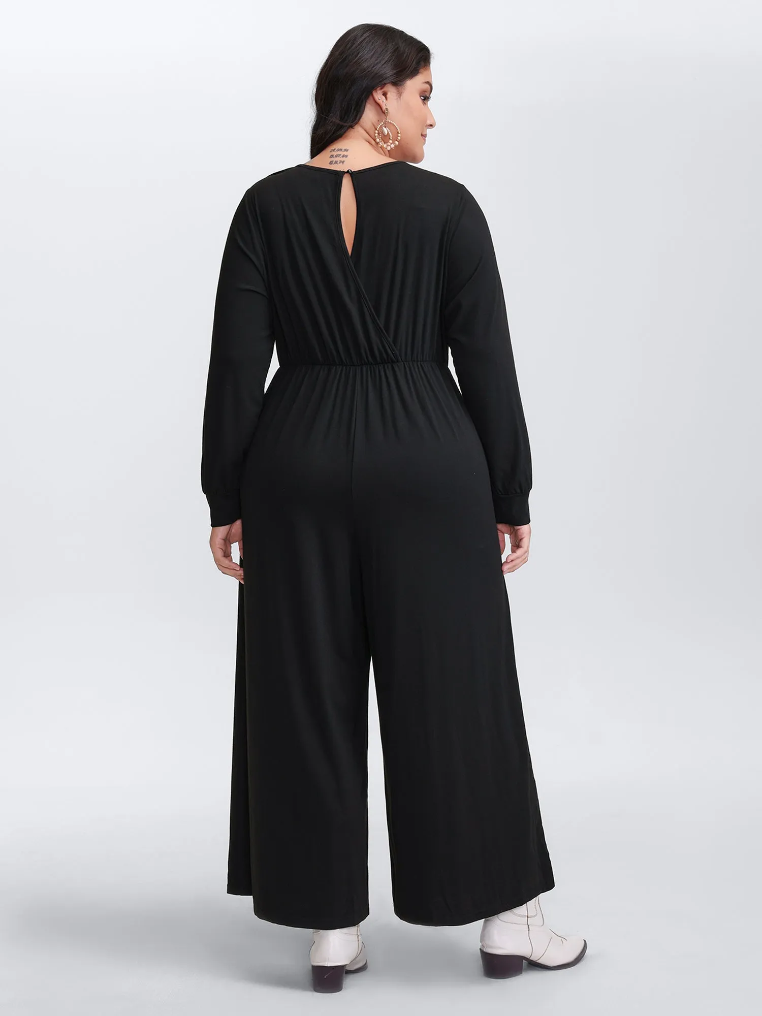 Floral Embroidered Bodice Stretchy Jumpsuit sold by Bloomchic product image thumbnail 4