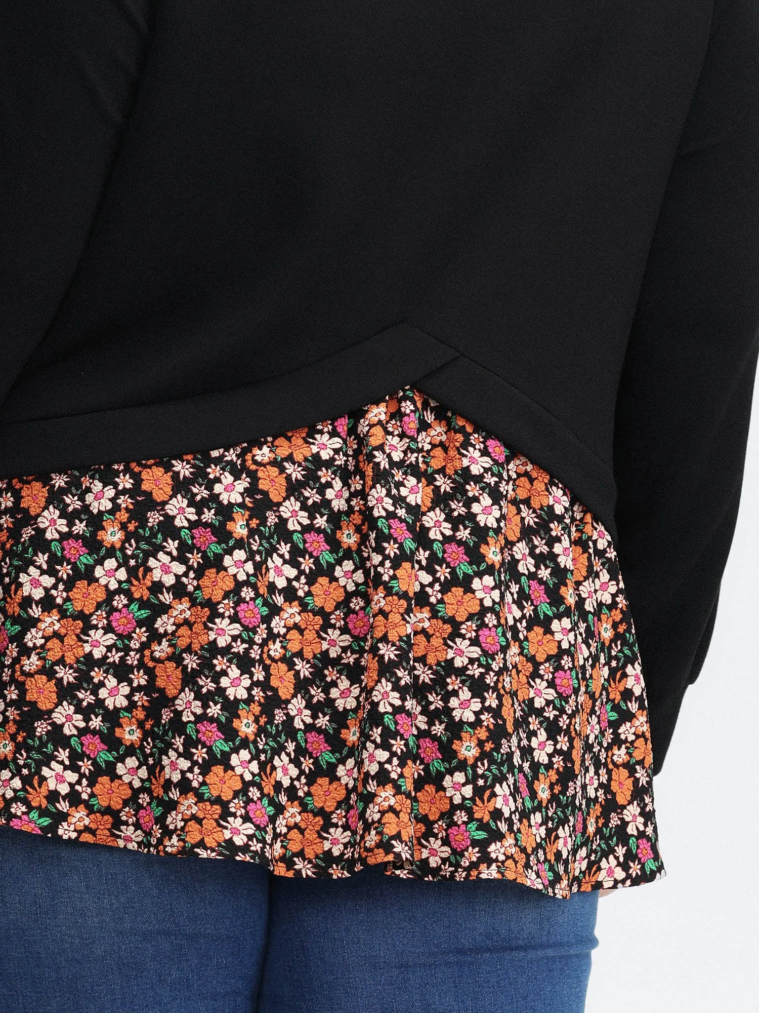 Supersoft Floral Spliced Layered Sweatshirt sold by Bloomchic product image thumbnail 2