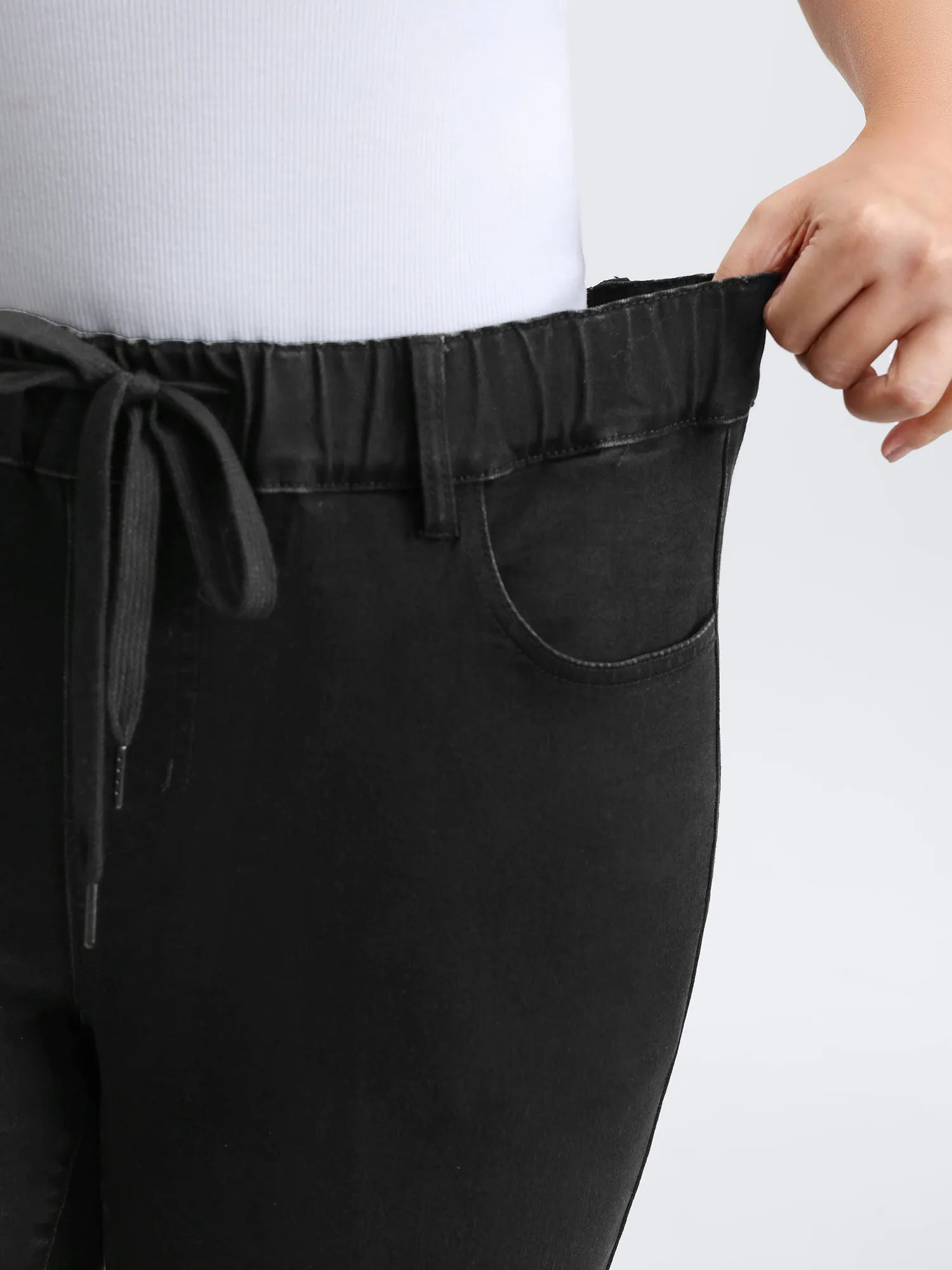 Supersoft Waist Drawstring Skinny-Fit Jeans sold by Bloomchic product image thumbnail 4